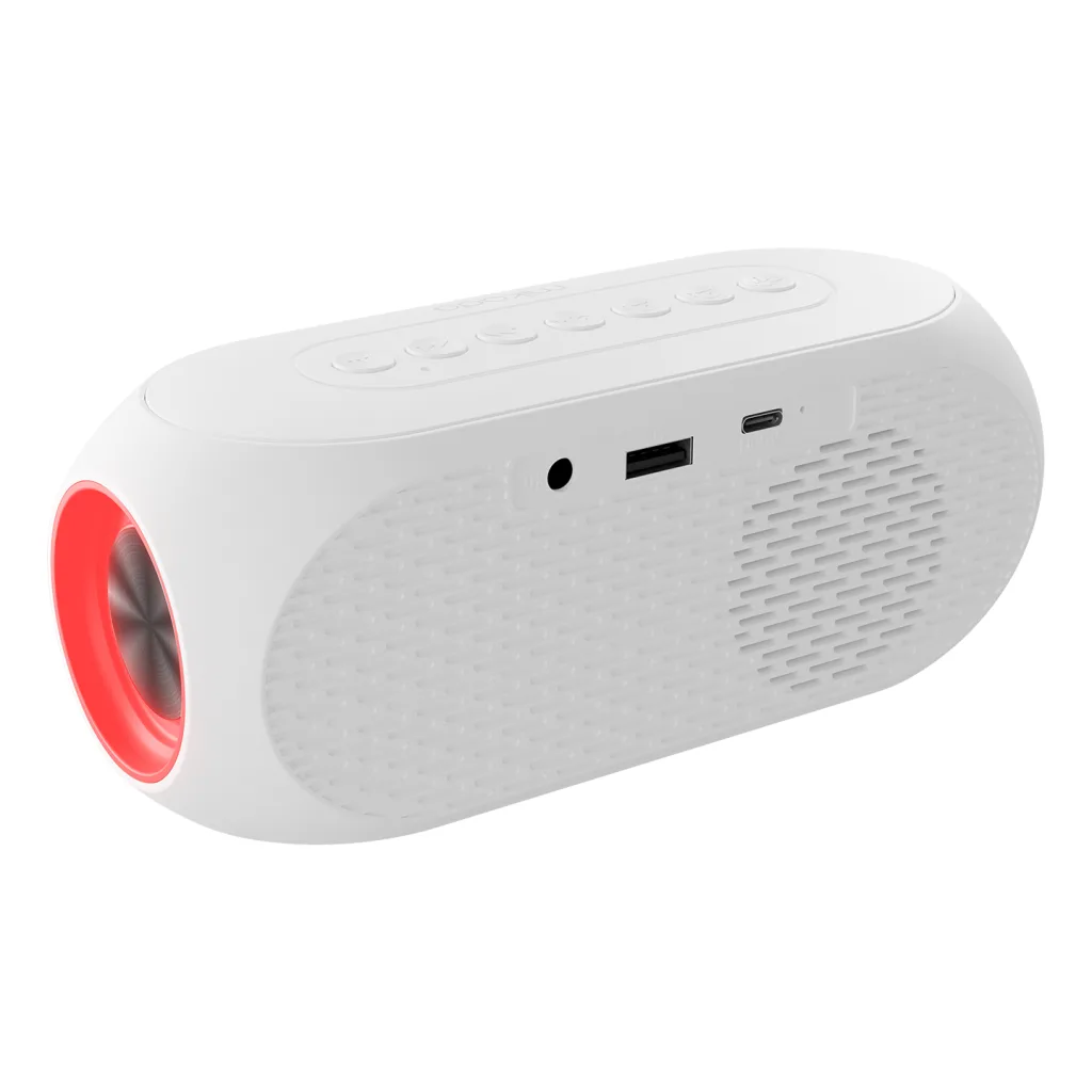 MIKADO MD-W7, Beyaz, 5W, FM Radyo, USB, AUX, Bluetooth, Kablosuz, Taşınabilir, 1200mAh Batarya, Alarmlı Saat, Derece ve