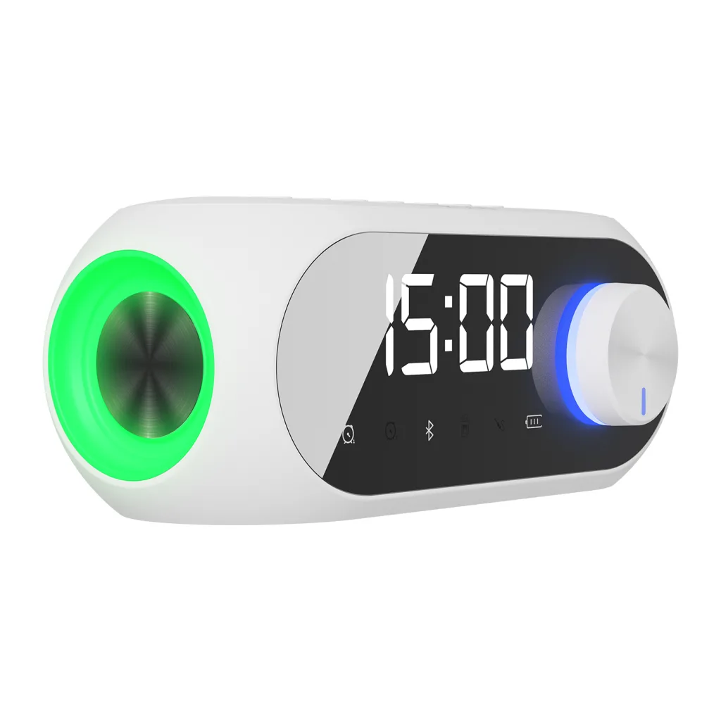 MIKADO MD-W7, Beyaz, 5W, FM Radyo, USB, AUX, Bluetooth, Kablosuz, Taşınabilir, 1200mAh Batarya, Alarmlı Saat, Derece ve