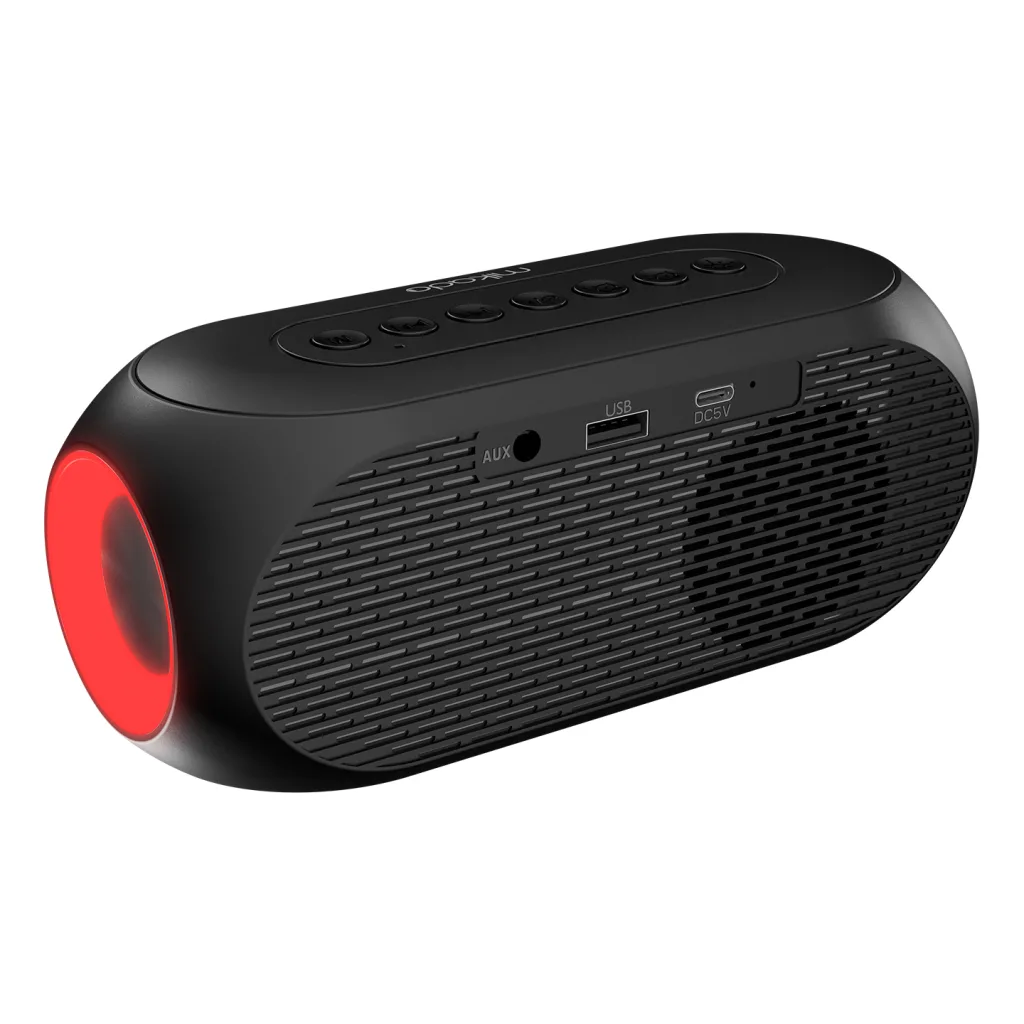 MIKADO MD-W7, Siyah, 5W, FM Radyo, USB, AUX, Bluetooth, Kablosuz, Taşınabilir, 1200mAh Batarya, Alarmlı Saat, Derece ve