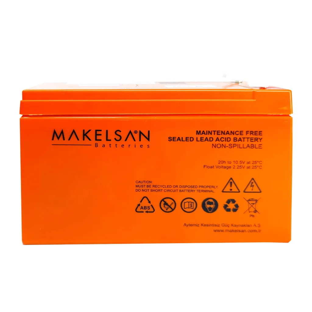 MAKELSAN 12V 9Ah, Bakımsız, Kuru Akü. UPS için Uygundur