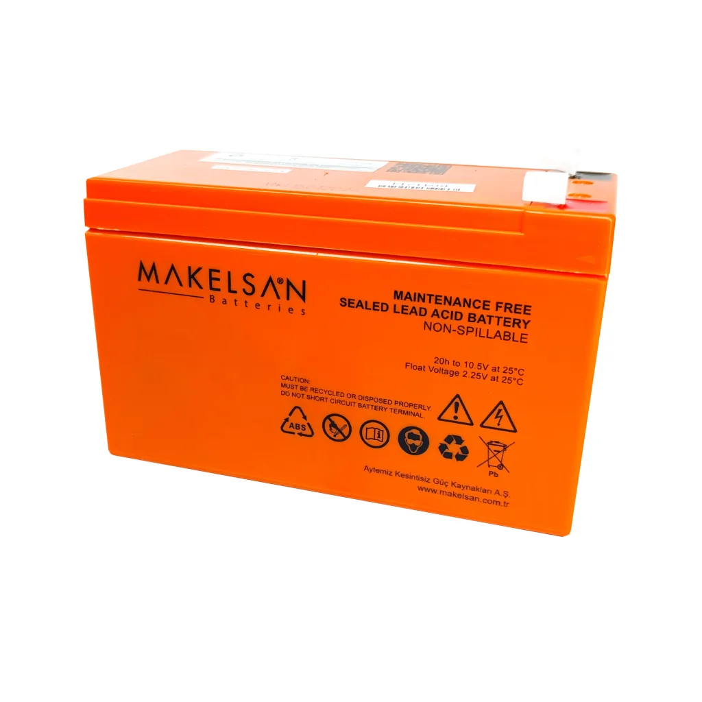 MAKELSAN 12V 9Ah, Bakımsız, Kuru Akü. UPS için Uygundur