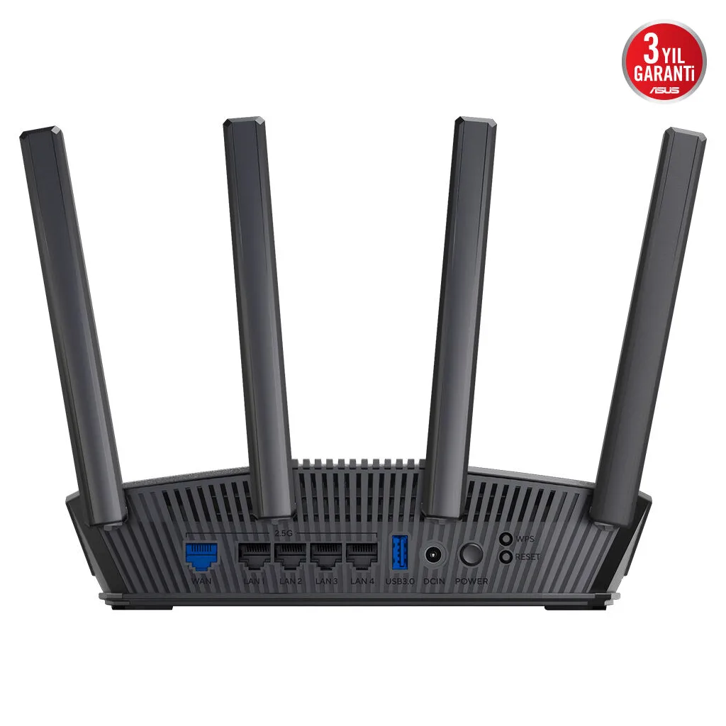 ASUS RT-BE82U, BE6500, 4 Port, 6500Mbps, Dual Band, WİFİ 7, AiMesh, AiProtection Pro, Gigabit Extendable Router