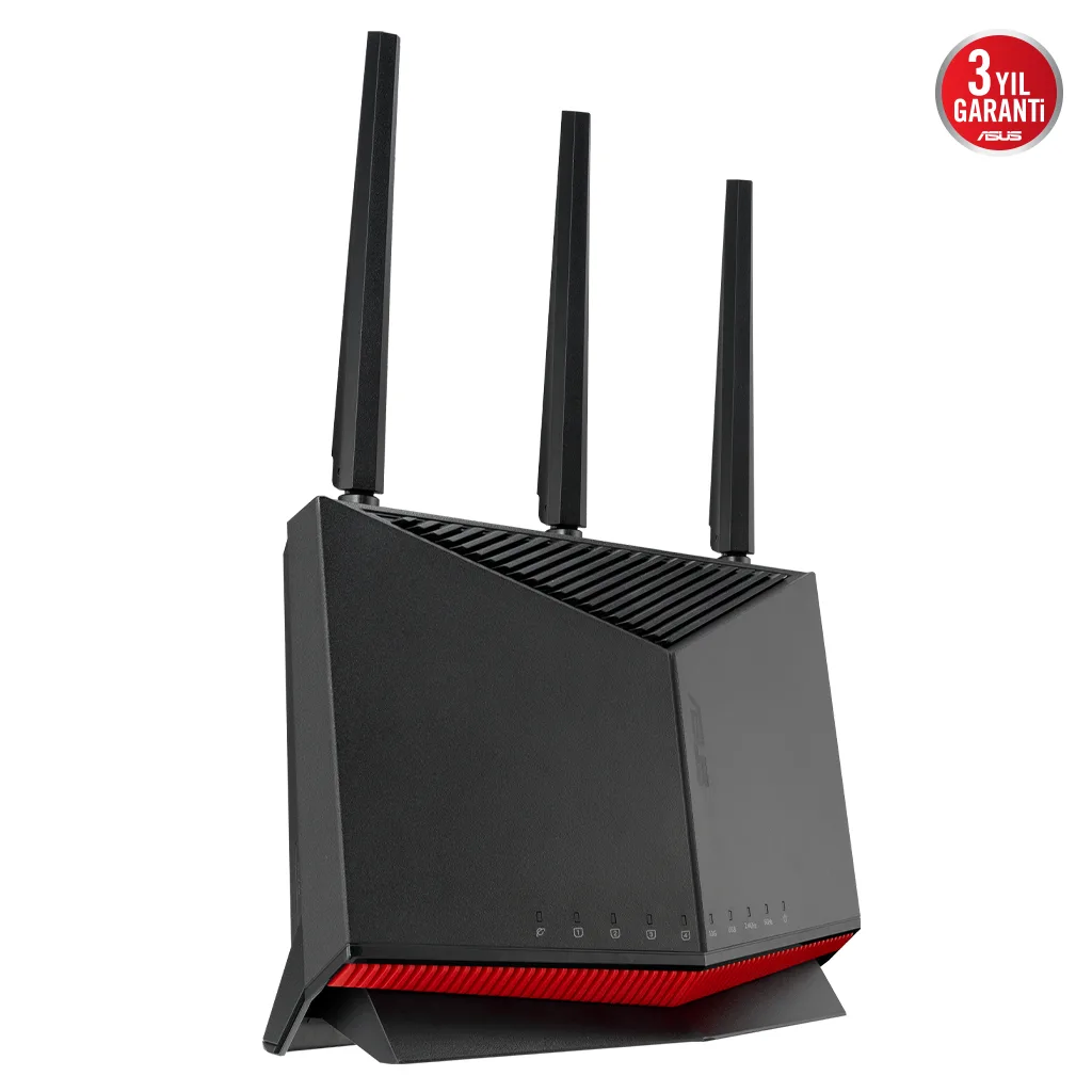 ASUS RT-BE86U, BE6800, 4 Port, 6800Mbps, Dual Band, WİFİ 7, AiMesh, AiProtection Pro, Gigabit Extendable Router
