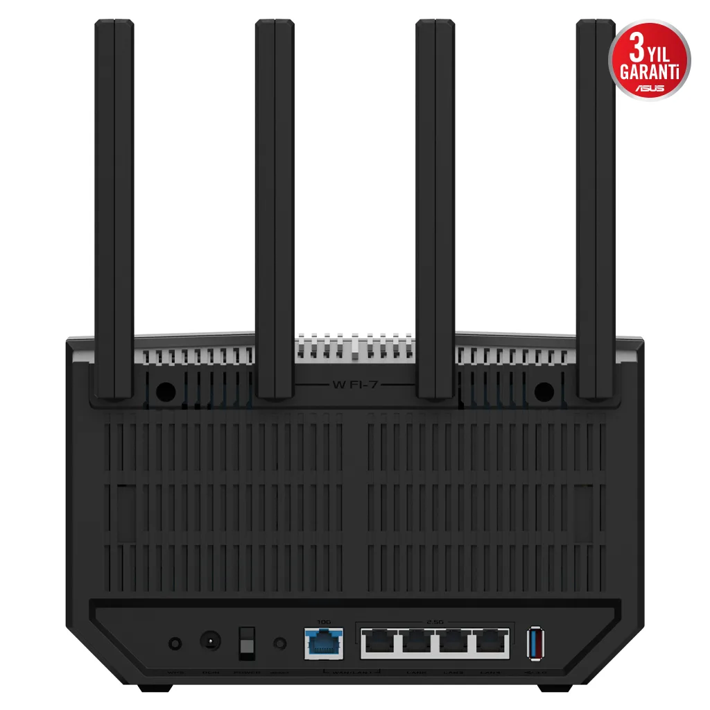 ASUS RT-BE92, BE9700, 4 Port, 9700Mbps, Tri Band, 6GHz WİFİ 7, AiMesh, Gigabit Extendable Router