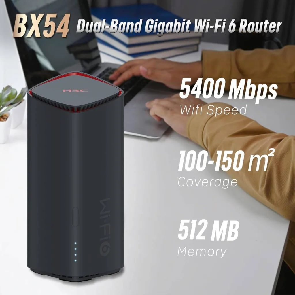 H3C Magic BX54, Tekli Mesh, 5400Mbps, Dual Band, WiFi6, 4Port Gigabit Lan, Geniş Çekim Alanı, Router, Geniş Alan İnterne