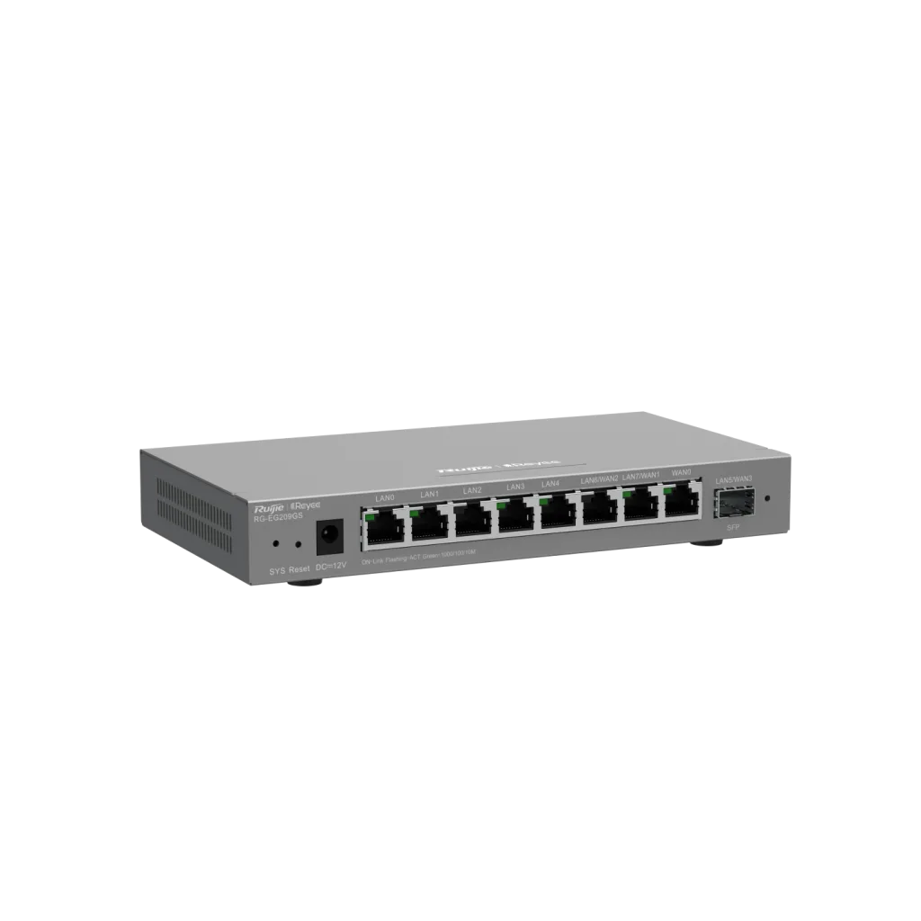 RUIJIE Reyee RG-EG209GS 9 Port, 1 Port SFP, Web Yönetilebilir, 200 Kullanıcı, Bulut Yönetimli Yönlendirici