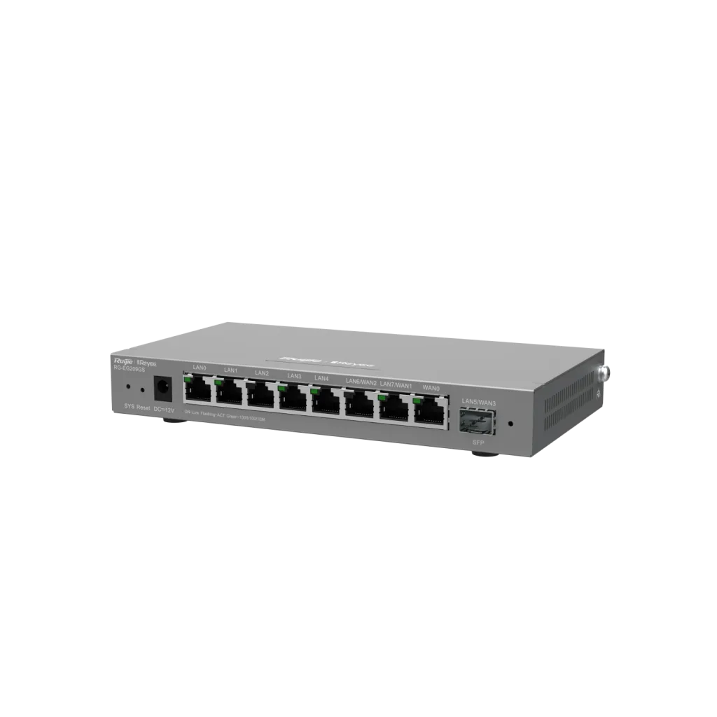 RUIJIE Reyee RG-EG209GS 9 Port, 1 Port SFP, Web Yönetilebilir, 200 Kullanıcı, Bulut Yönetimli Yönlendirici
