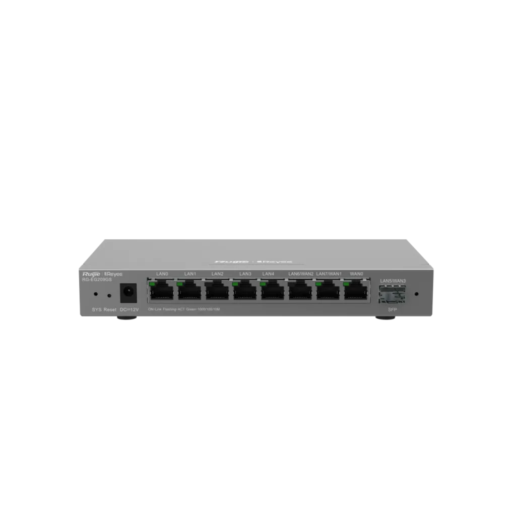 RUIJIE Reyee RG-EG209GS 9 Port, 1 Port SFP, Web Yönetilebilir, 200 Kullanıcı, Bulut Yönetimli Yönlendirici