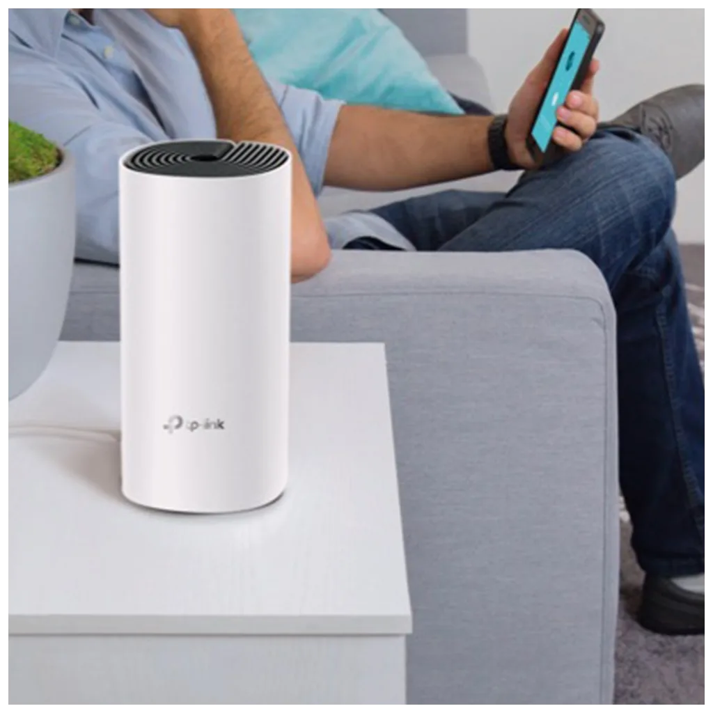 TP-LINK DECO E4, AC1200, Tekli Mesh, 1200Mbps, Dual Band, 2Port Megabit Lan, 140m2 Çekim Alanı, Router, Geniş Alan İnter