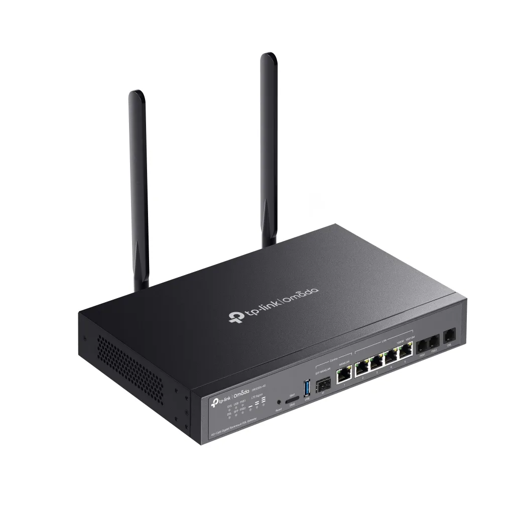 OMADA DR3220v-4G, 4 Port, 4G+Cat6 2,4Ghz, 1 Combo SFP Port, 2 FXS Port, Sim Yuvalı, Gigabit Rackmount DSL Gateway