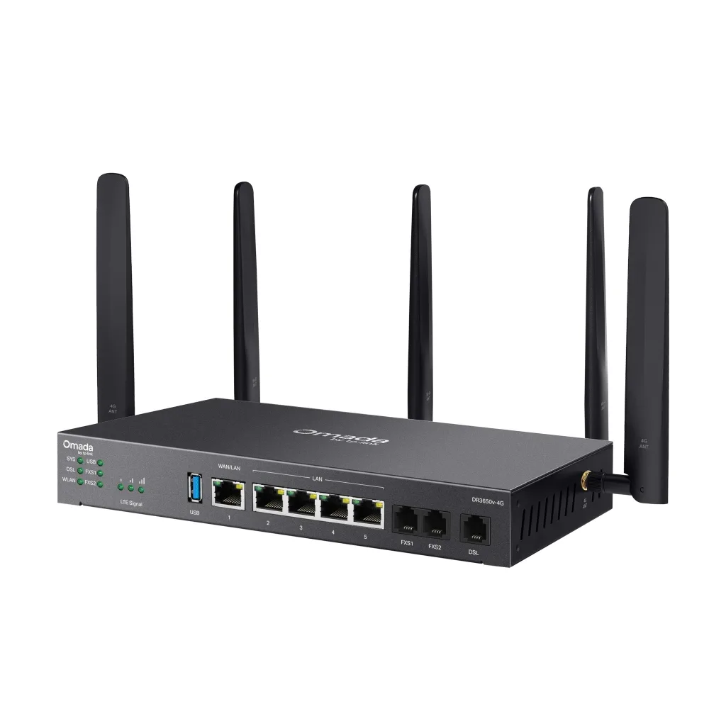 OMADA DR3650v-4G, Wi-Fi 6, AX3000, Dual Band, Gigabit, Masaüstü Load Balance VPN Gateway