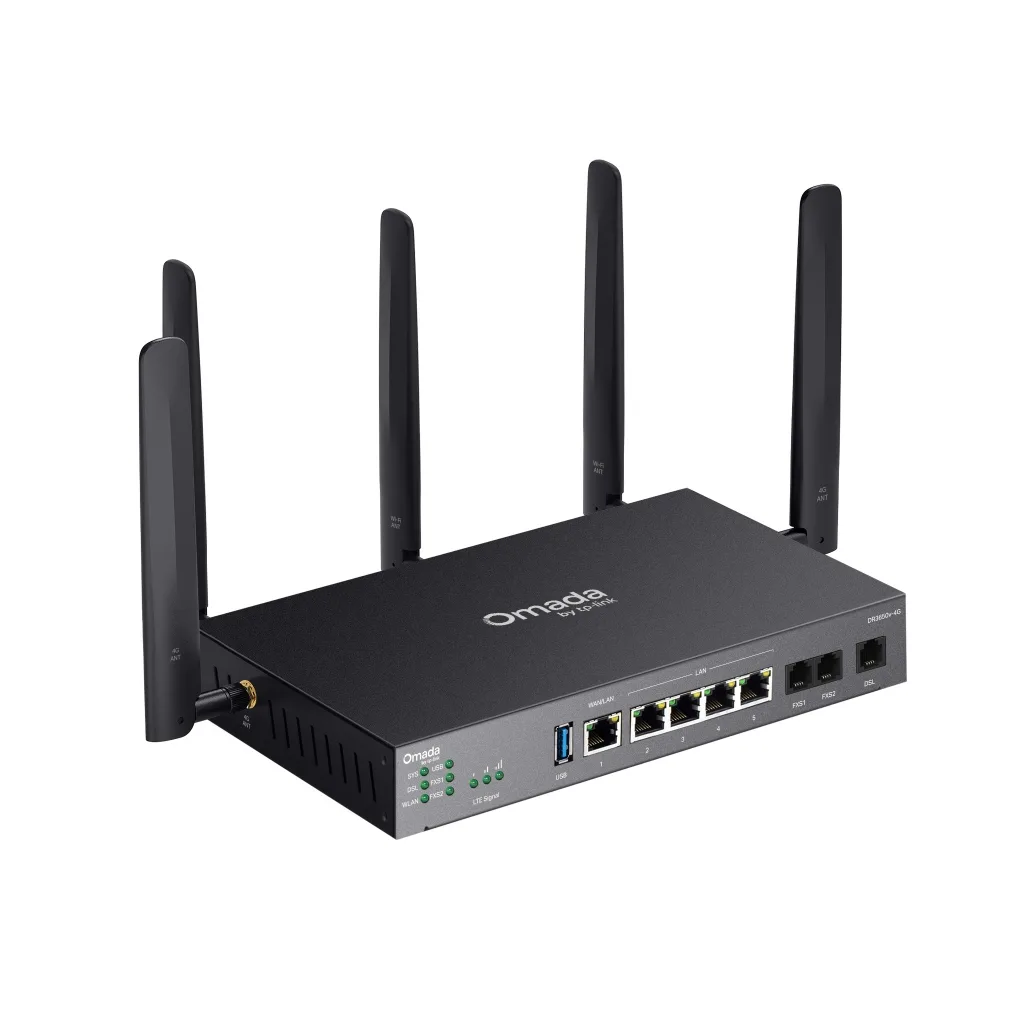 OMADA DR3650v-4G, Wi-Fi 6, AX3000, Dual Band, Gigabit, Masaüstü Load Balance VPN Gateway