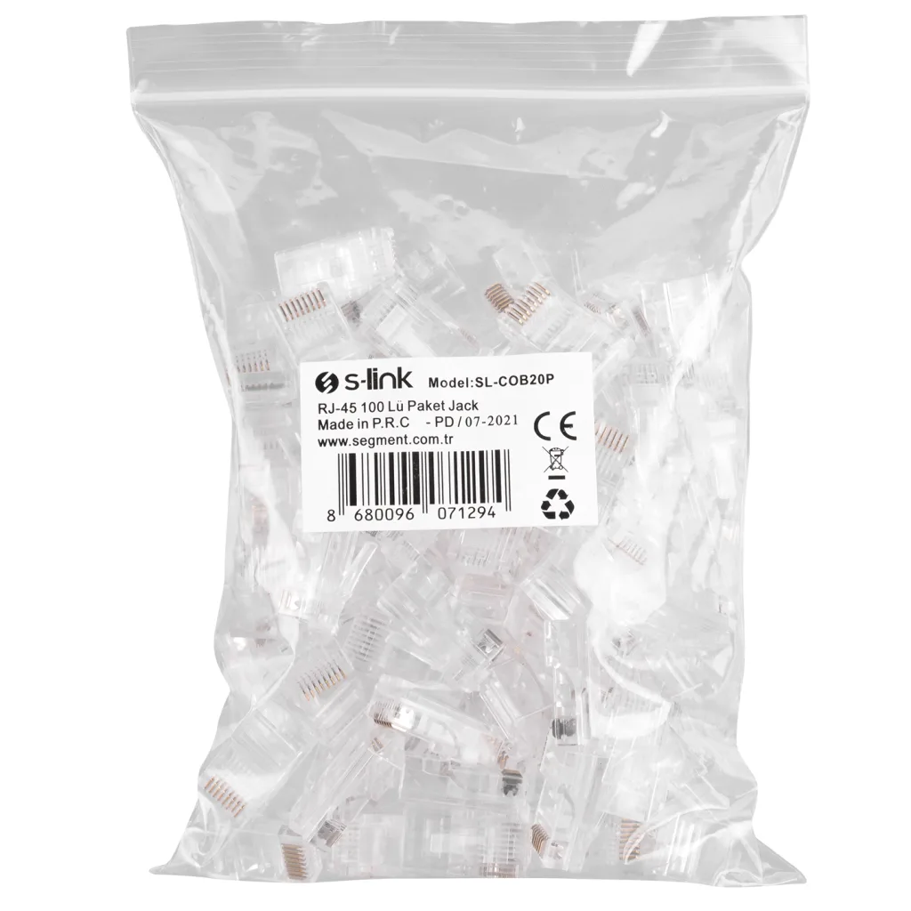 S-LINK SL-COB20P, RJ45, Yeni Nesil JAC, UTP (100lü PAKET)