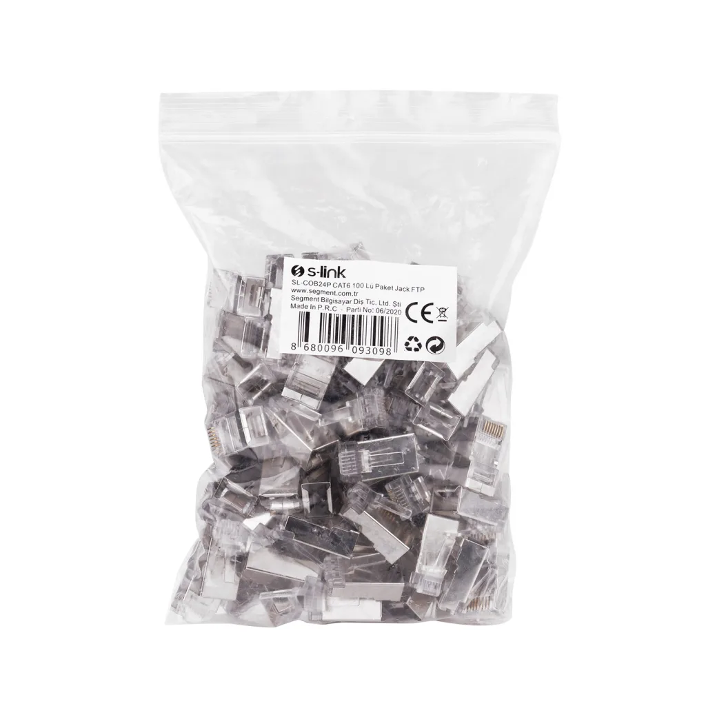 S-LINK SL-COB24P, RJ45, Yeni Nesil JAC, UTP, CAT6, Metal (100lü PAKET)