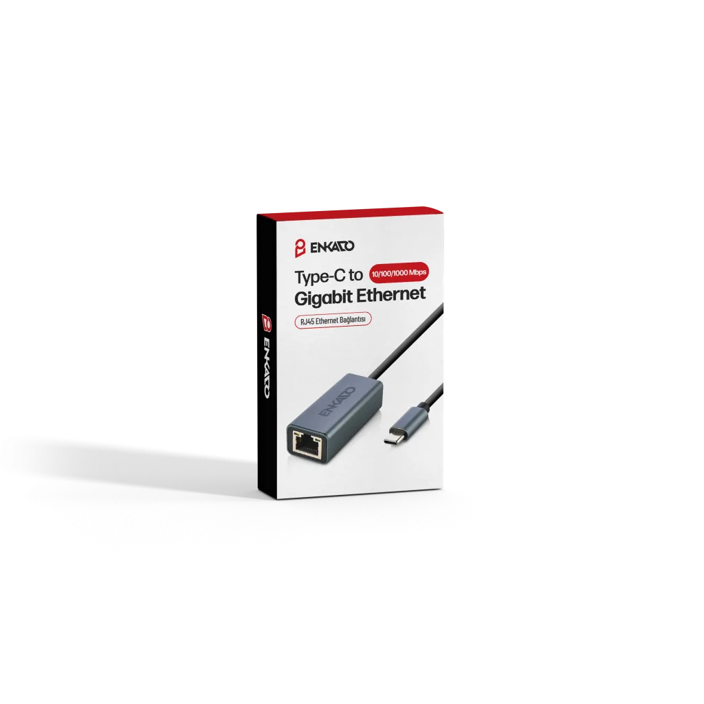 ENKADO EKD-TP45, GigaBit, Type-C to RJ45, Metal, Ethernet Kartı