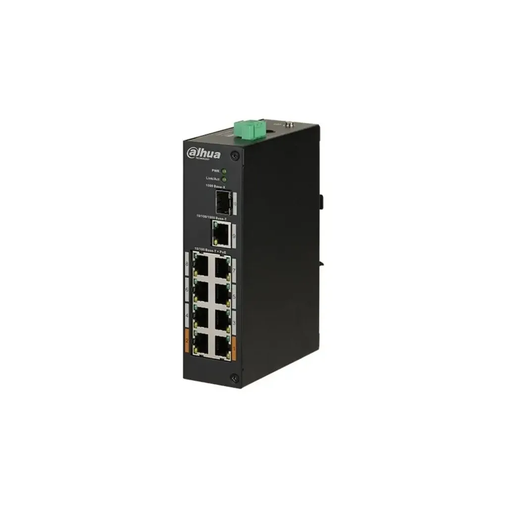 DAHUA PFS3110-8ET-96-V2, 8 Port, Megabit, PoE 96W, 1 Port Gigabit Uplink, 1 Port Gigabit SFP, Yönetilemez, Masaüstü Swit