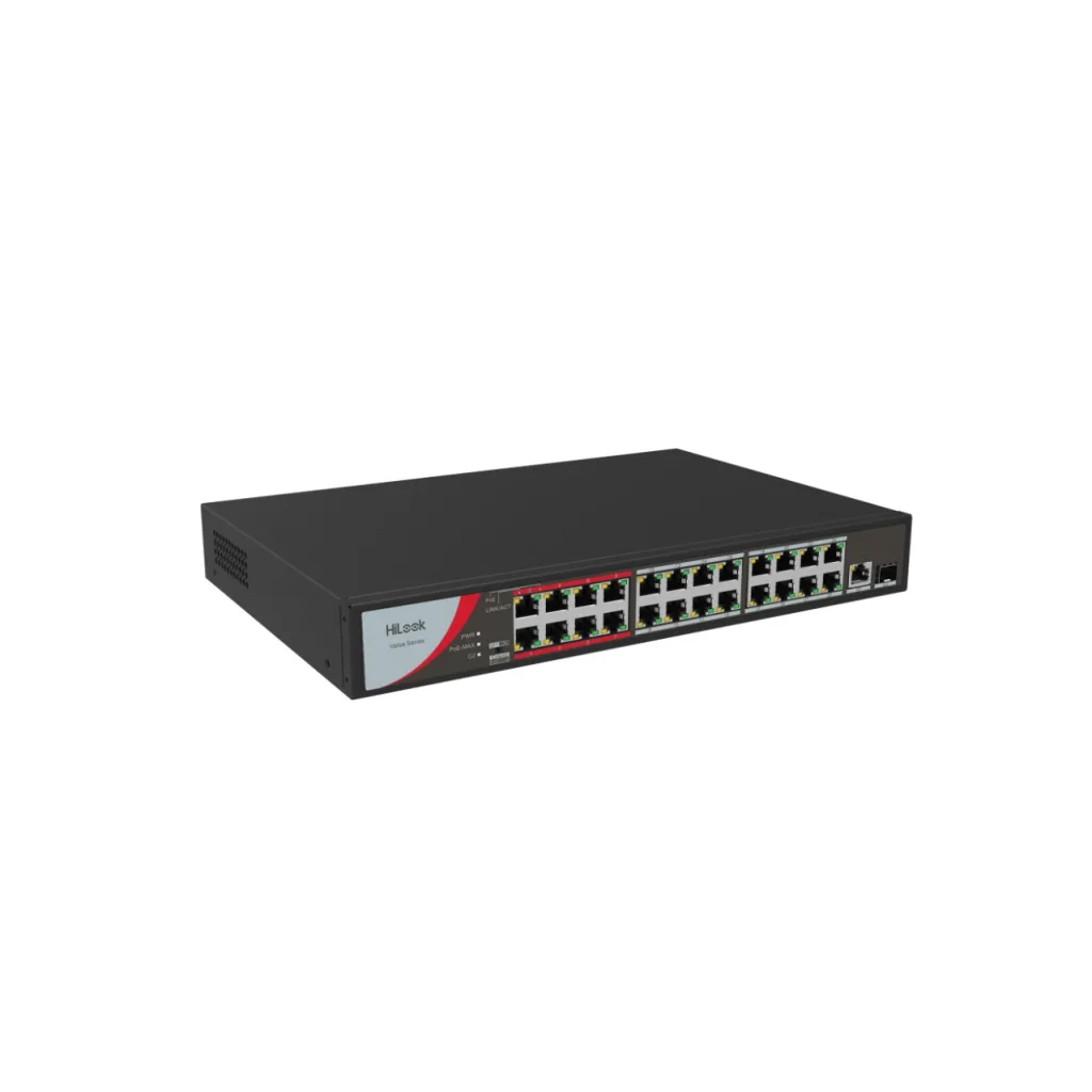 HILOOK NS-0326P-230(B), 24Port, Megabit, PoE 230W, 1 Port GigaBit Lan, 1 Port GigaBit SFP, Long Range 250Metre, Yönetile