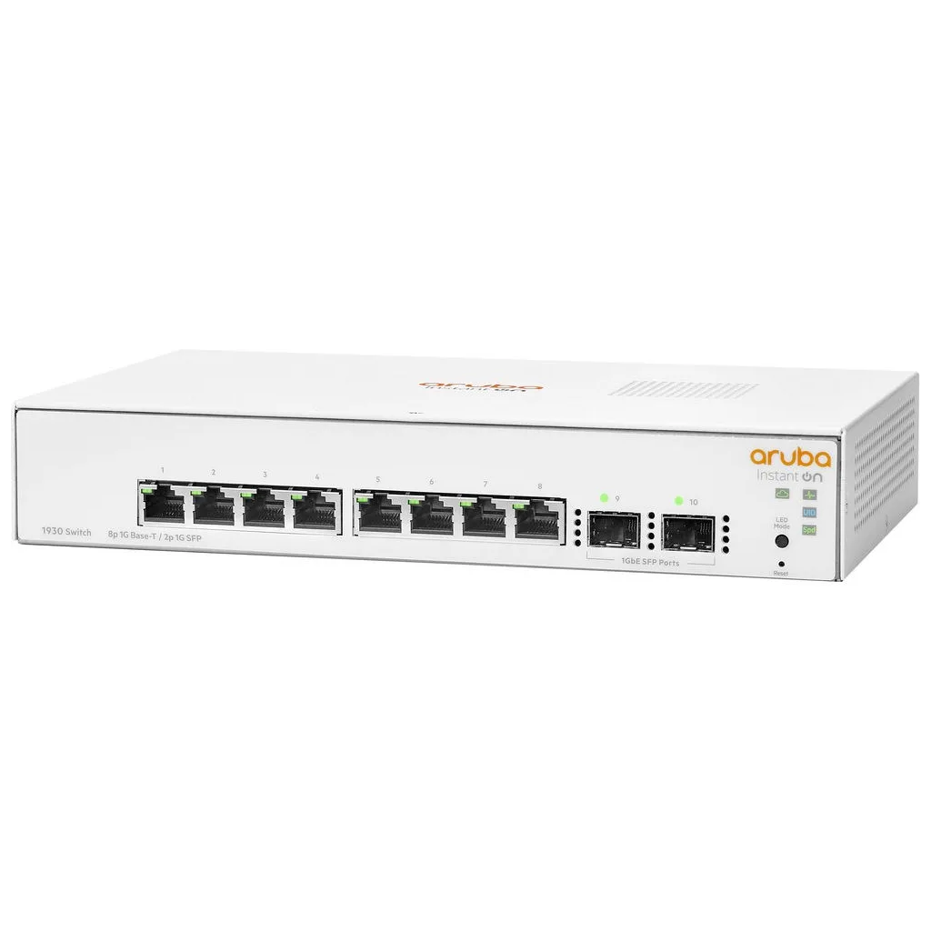 HP Aruba Instant On, JL680A, 1930-8G, 8Port, GigaBit, 2 Port Gigabit SFP, Yönetilebilir, Rack Mount Switch