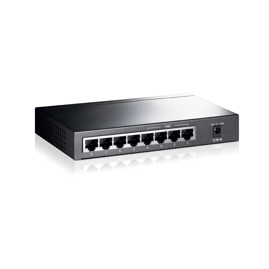 TP-LINK TL-SG1008P, 8 Port, GigaBit, 4 Port PoE, 55W, Yönetilemez, Metal Kasa, Masaüstü Switch