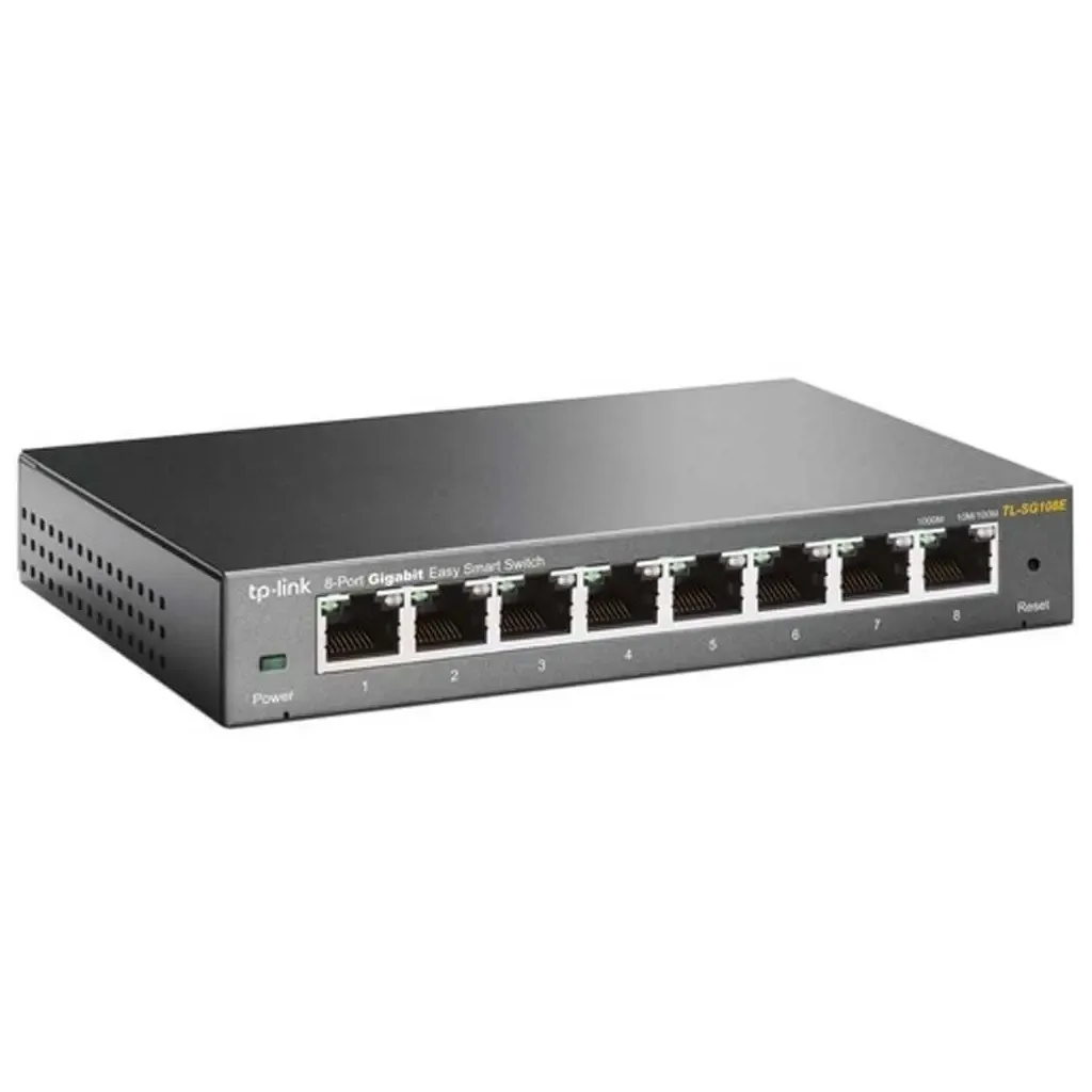 TP-LINK TL-SG108E, 8 Port, GigaBit, Easy Smart, Yönetilebilir, Metal Kasa, Masaüstü Switch