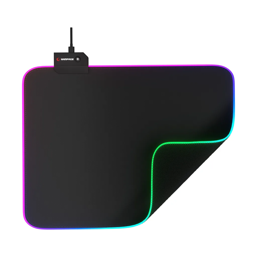 Rampage MP-21, PULSAR M RGB, 252x328x3mm, RGB Led, Gaming, MOUSE PAD (Siyah)