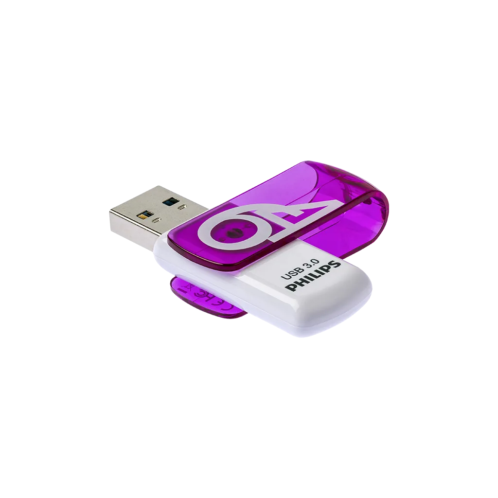 PHILIPS FM64FD00B, 64GB, USB 3.0, Vivid, Mor, Flash Disk