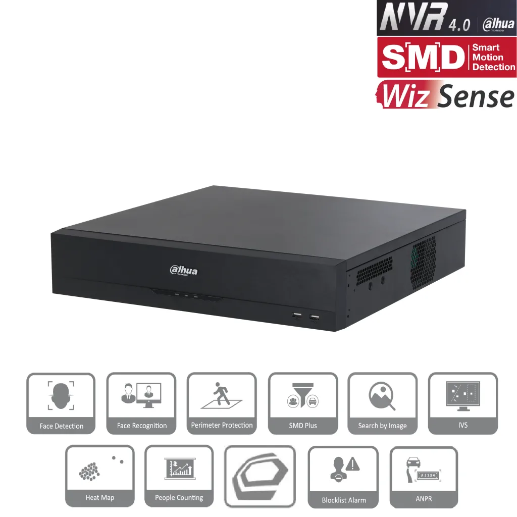 DAHUA NVR5832-EI, 32Kanal, 32Mpix, H265+, 8 HDD Desteği, 1080P Kayıt, 384Mbps Bant Genişliği, 2 Port GigaBit Lan, RAID 0