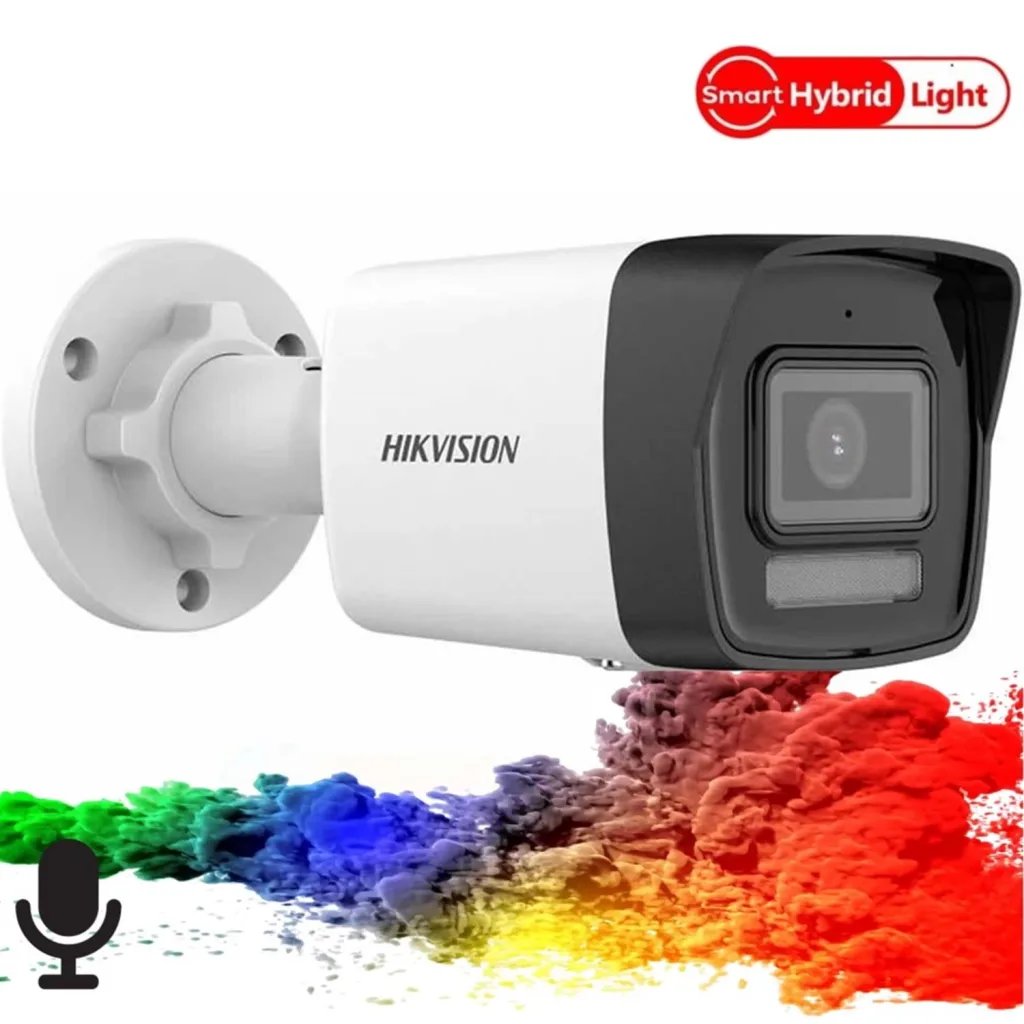 HIKVISION DS-2CD1043G2-LIUF 4Mpix, 2,8mm Lens, H265+, 30Mt Gece Görüşü, Hybrid Light, SD Kart,Dahili Mikrofon, PoE, Bull