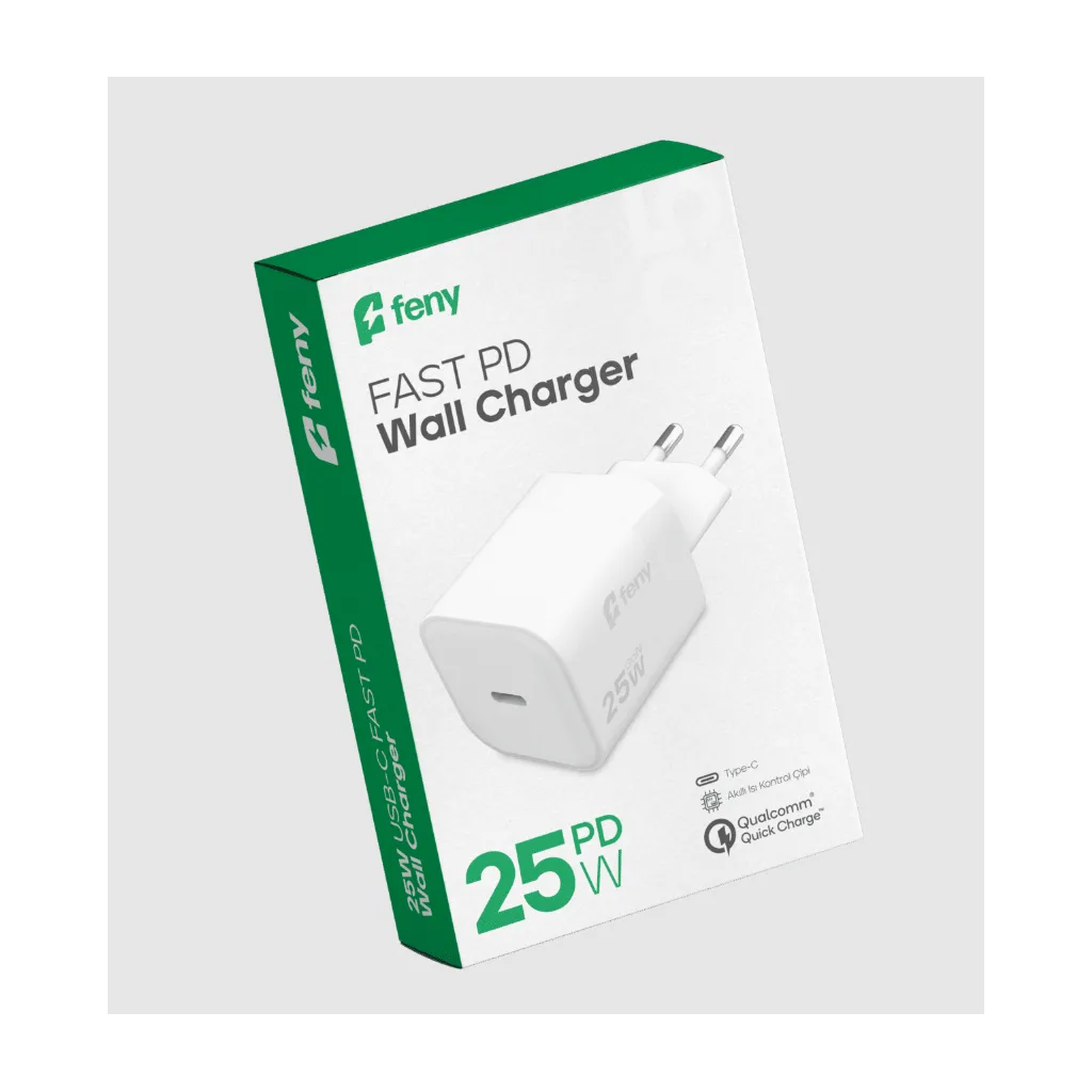 FENY FN-C25, 25W, Type-C, Akıllı Isı Kontrol Chip, Qualcomm Quick Charge 3.0, ŞARJ Adaptörü