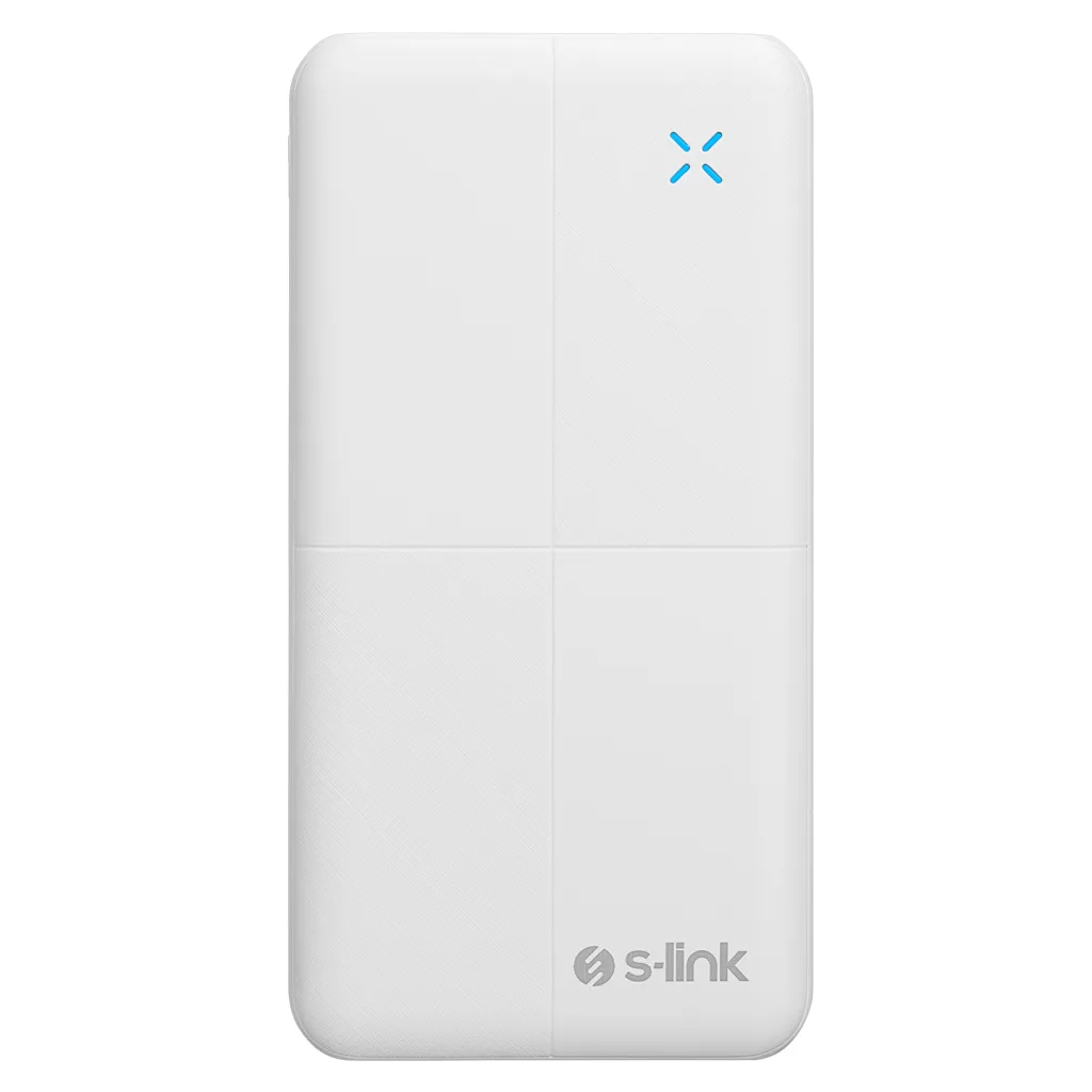 S-LINK IP-G12N, Beyaz, 10.000mAh, 2xUSB, 1xMicro USB, 1xType-C, 4 LED Göstergeli, PowerBank