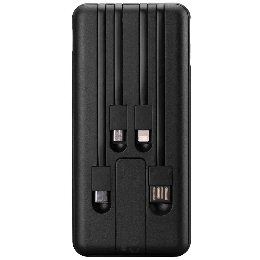 S-LINK IP-G13K, Siyah, 10.000mAh, 1xUSB, 1xMicro USB, 4in1 Kablolu (Type-C, Lightning, Micro ve USB), LCD Göstergeli, Po