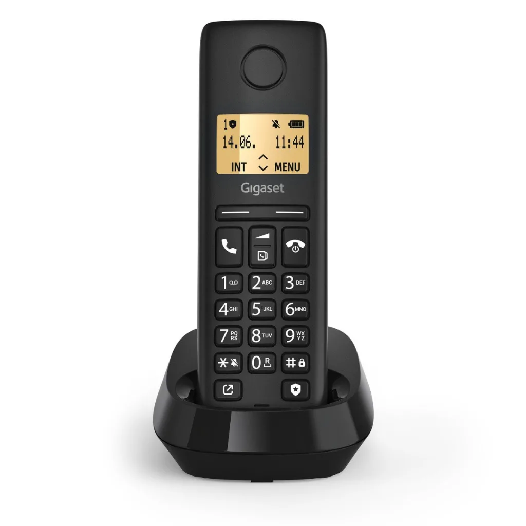 GIGASET PURE 100, Dect Telefon, Siyah, 14 Saat Konuşma, 180 Saat Bekleme, 50 Kişilik Rehber