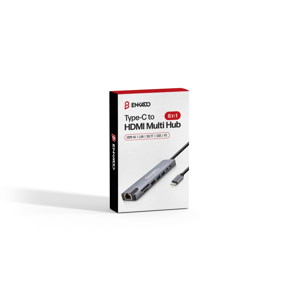 ENKADO EKD-TP42, Type-C to To HDMI, 2PD, 2 USB 2.0 HDMI 4K + SD/TF, Ethernet 100mbs Multi· Hub