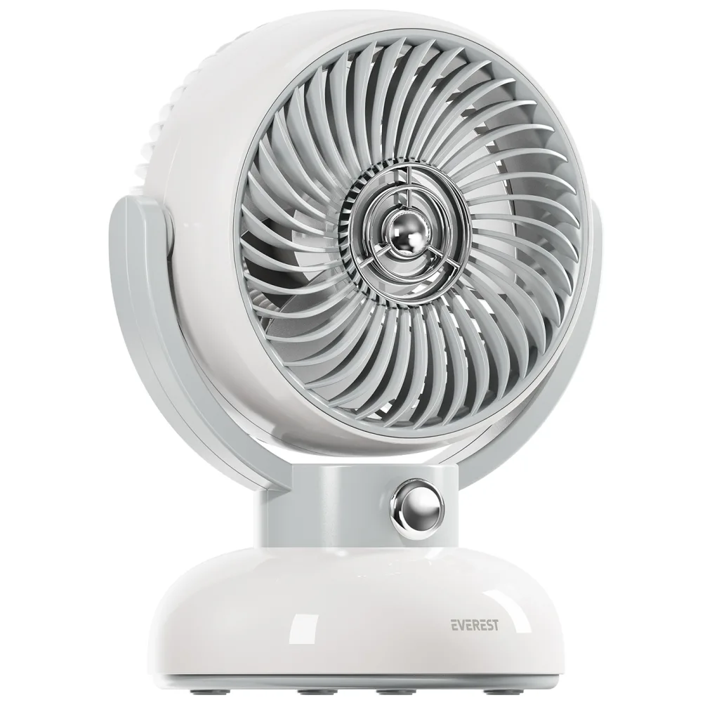 EVEREST EFN12, KREM, 3 Kademeli Hız, Masaüstü Kullanım, Taşınabilir, Dahili 1200mAh Bataryalı, USB Şarj Girişli, Vantila