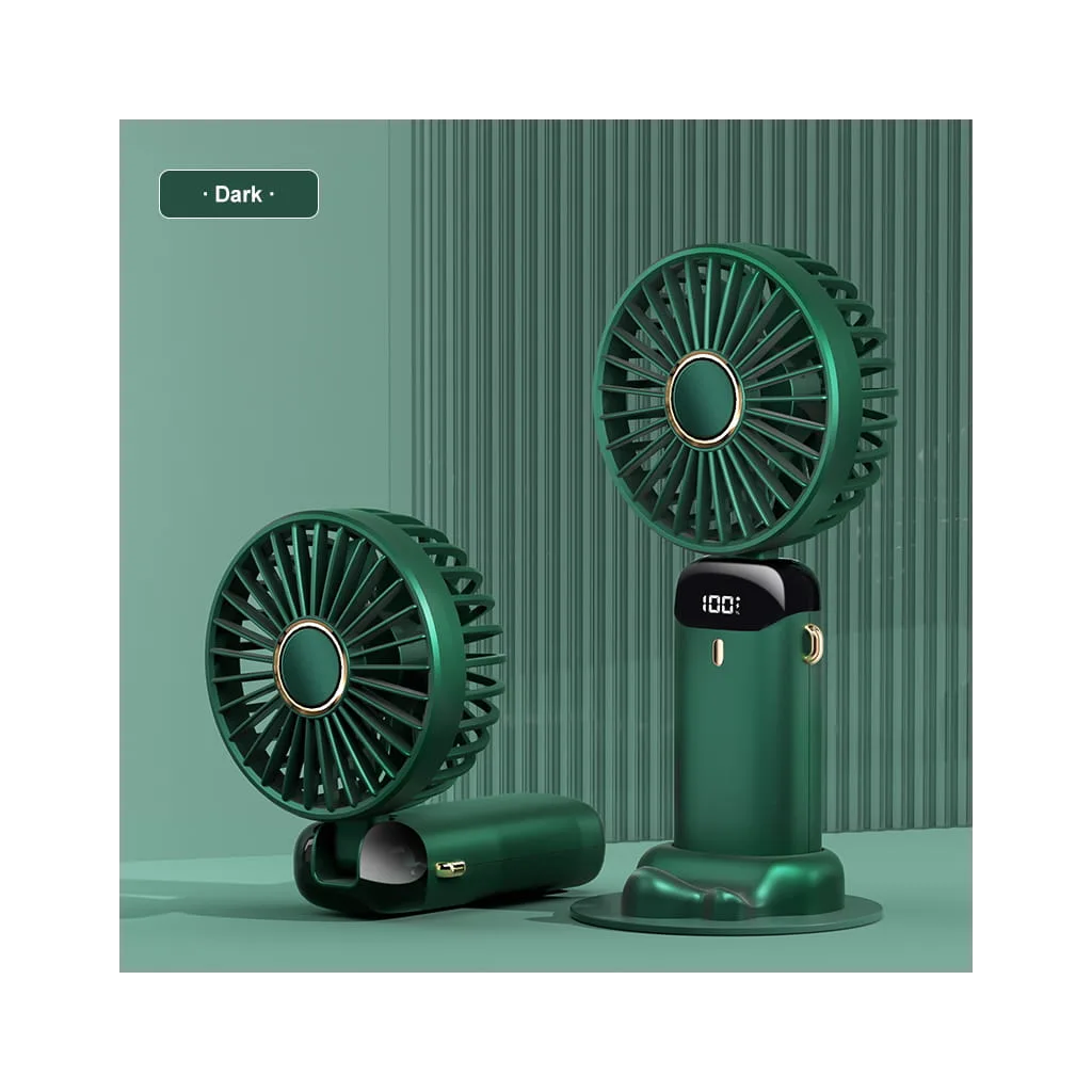 FENY FN-F30, YEŞİL, 3 Kademeli Hız, Katlanabilir Gövde, LCD Gösterge, Elde Kullanım, Dahili 1200mAh Bataryalı, Type-C Şa
