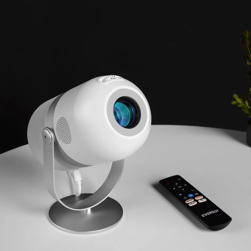 EVEREST PJ09, 150 LED Lümen, 1280X720, 1xType-C, 1xHDMI, 1xUSB, WiFi, Bluetooth, 50.000 Saat Led Ömrü, 3W Speaker, Andro