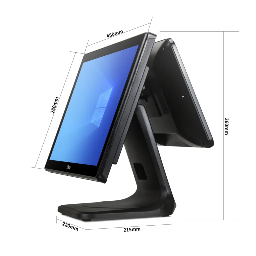 Tiwox TP-7650-D, Intel i7 5.Nesil, 18.5" Ekran, 8GB Ram, 128GB M.2 SSD, Endüstriyel, Dokunmatik Pos PC (çift ekran)