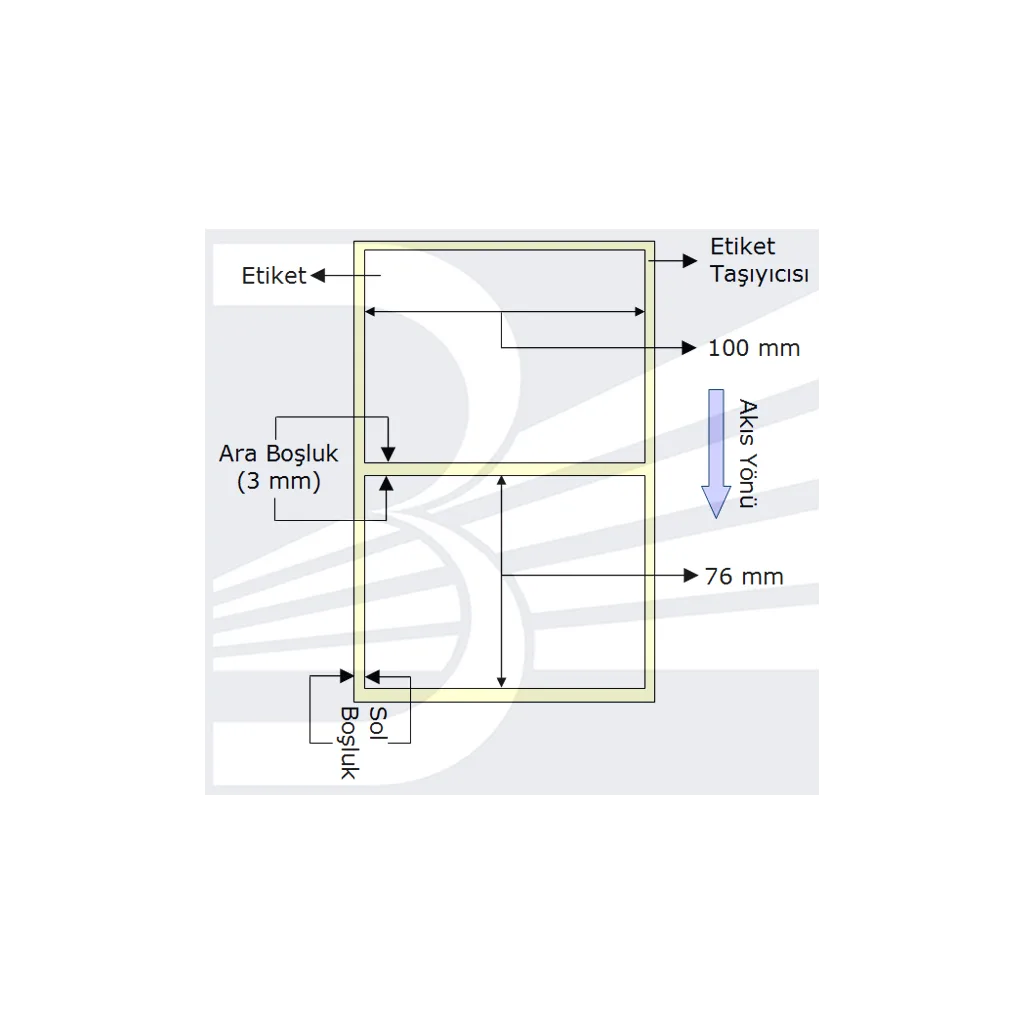 PG Etiket 100mmx76mm (Tek Kolonda 1li) , Toplam 570 ad (VELLUM)
