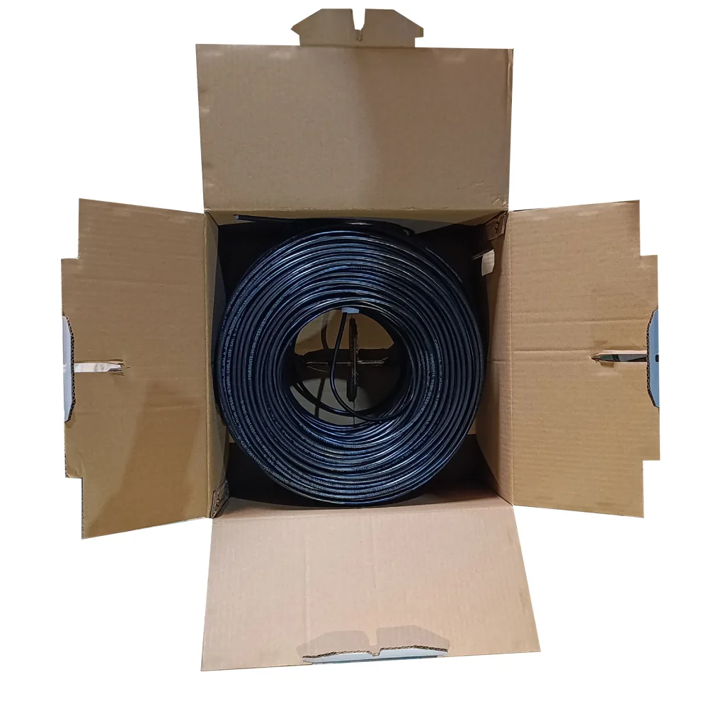 POWERGATE CAT6-OUT-COPPER, Outdoor (Dış Mekan), Polietilen, 23AWG 0.57mm, UTP, CAT6, %100 Bakır Kablo, 305m, Siyah