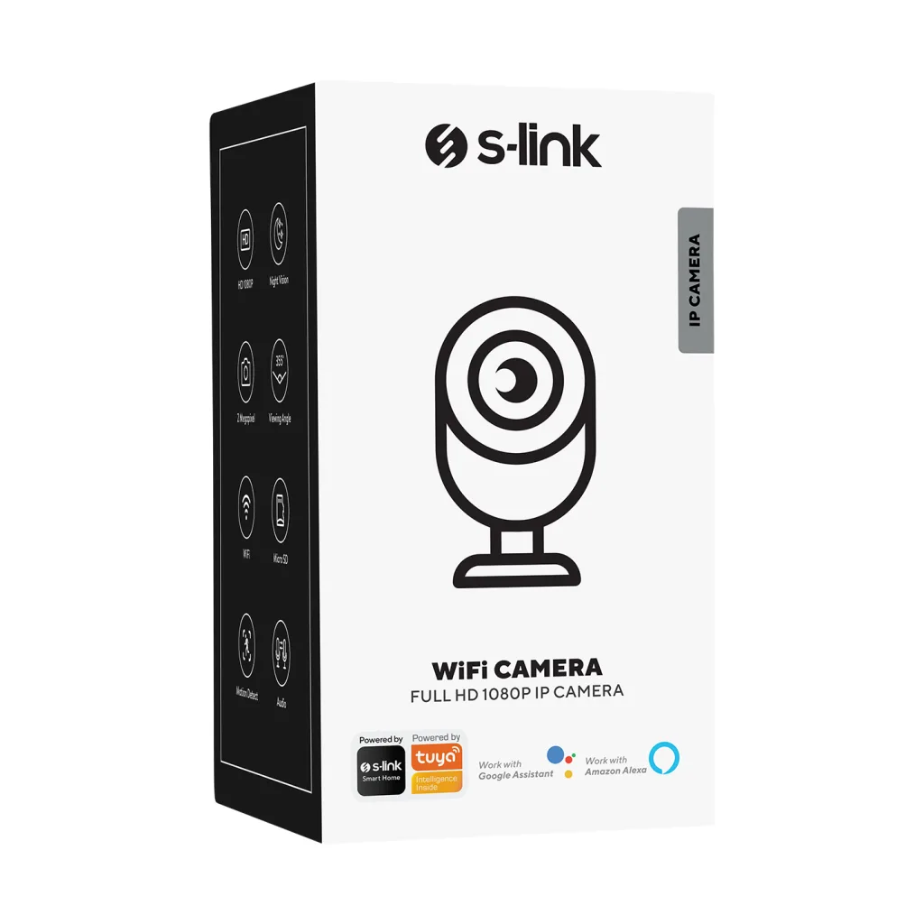S-LINK SL-IND02, Ev/Bebek Güvenlik Kamerası, WiFi, 2Mpix, 3.6mm Lens, 10m. Gece Görüşü, Hareket algılama, İki Yönlü Ses,