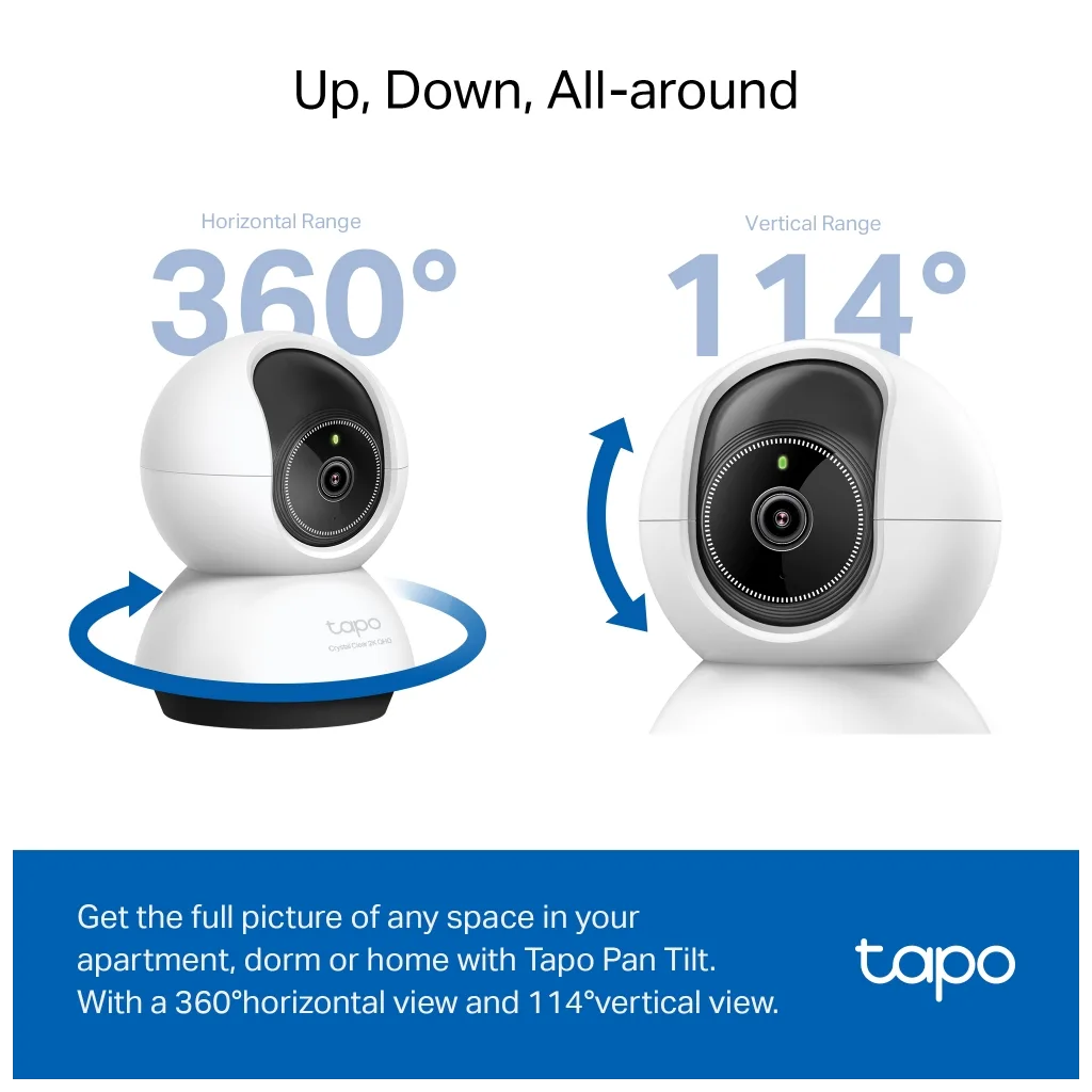TP-LINK Tapo TC72 (C220), 2K QHD 4,0Mpix, İç Mekan WiFi, 9Mt. Gece Görüşü, 360 Dönüş, İki Yönlü Ses Güvenlik Yapay Zeka