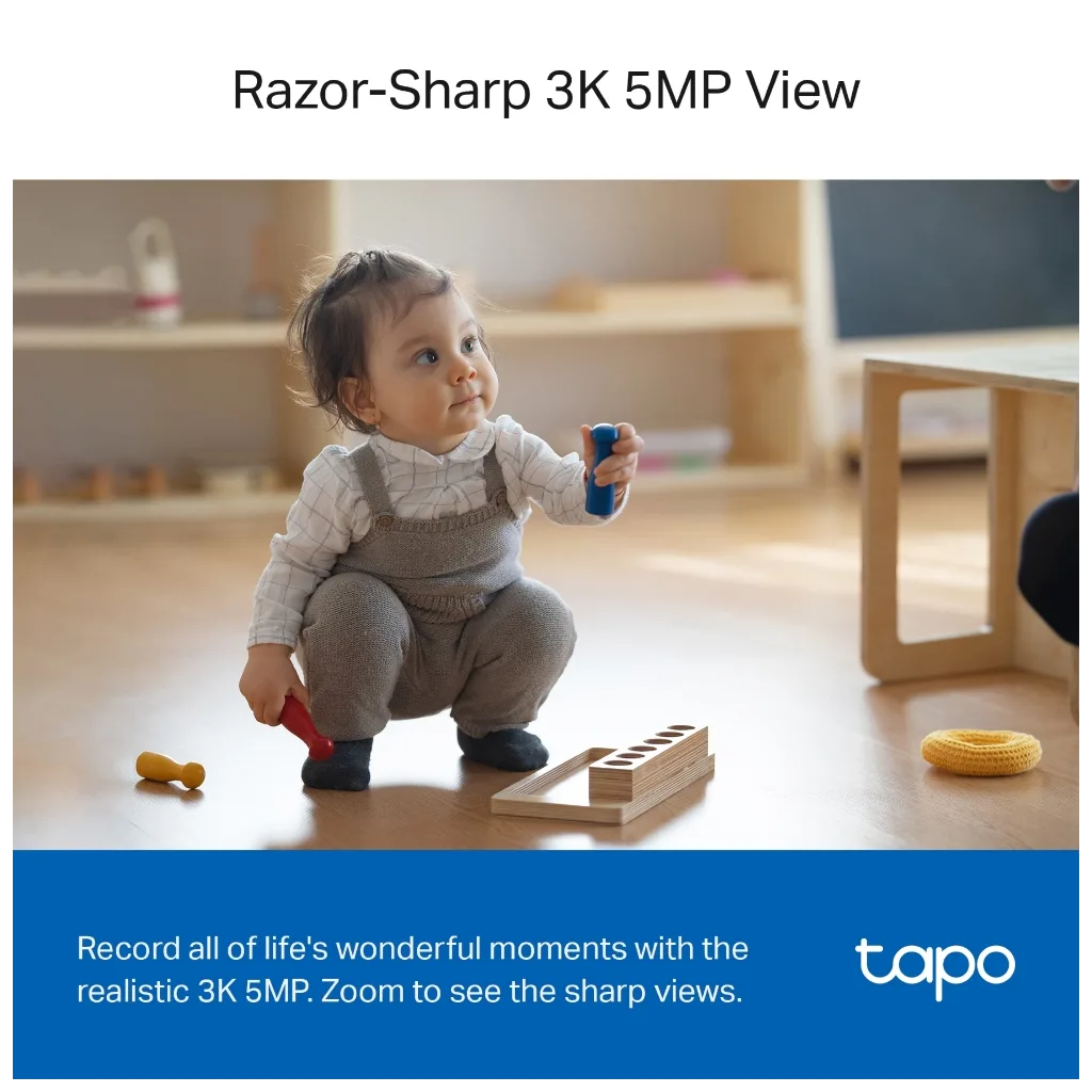 TP-LINK Tapo TC74 (C230), 3K, 5,0Mpix, İç Mekan, WiFi, 12Mt. Gece Görüşü, 360 Dönüş, İki Yönlü Ses Güvenlik Yapay Zeka D