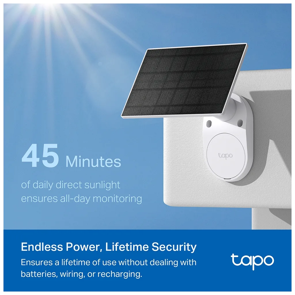 TP-LINK Tapo TC82 KIT (C410 KIT), 2K, 3,0Mpix, Dış Mekan, IP65, WiFi, 9Mt. Renkli Gece Görüşü, İki Yönlü Ses, Güneş Ener