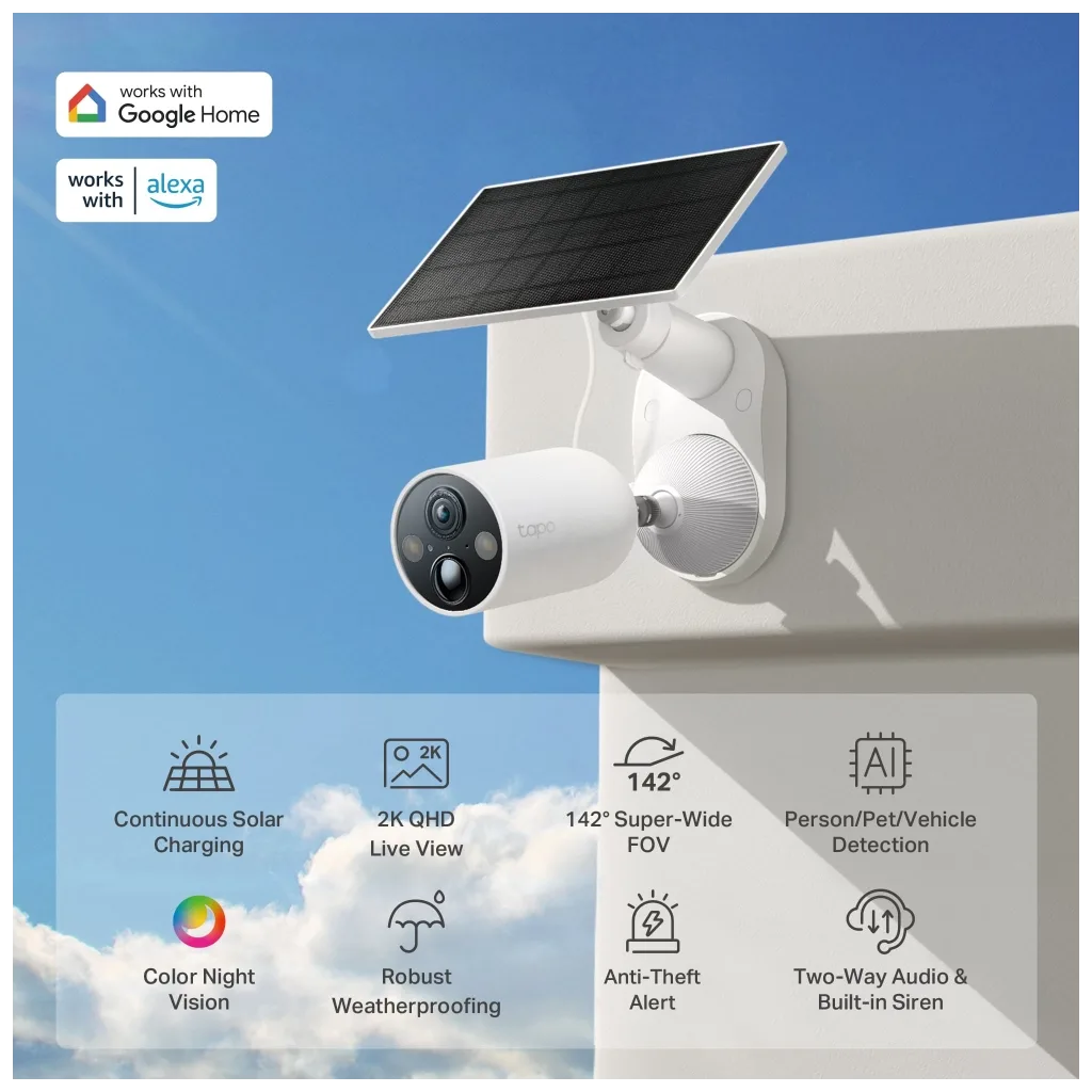 TP-LINK Tapo TC85 KIT (C425 KIT), 2K QHD, 4,0Mpix, Dış Mekan, IP66, WiFi, 15Mt. Renkli Gece Görüşü, İki Yönlü Ses, Yapay